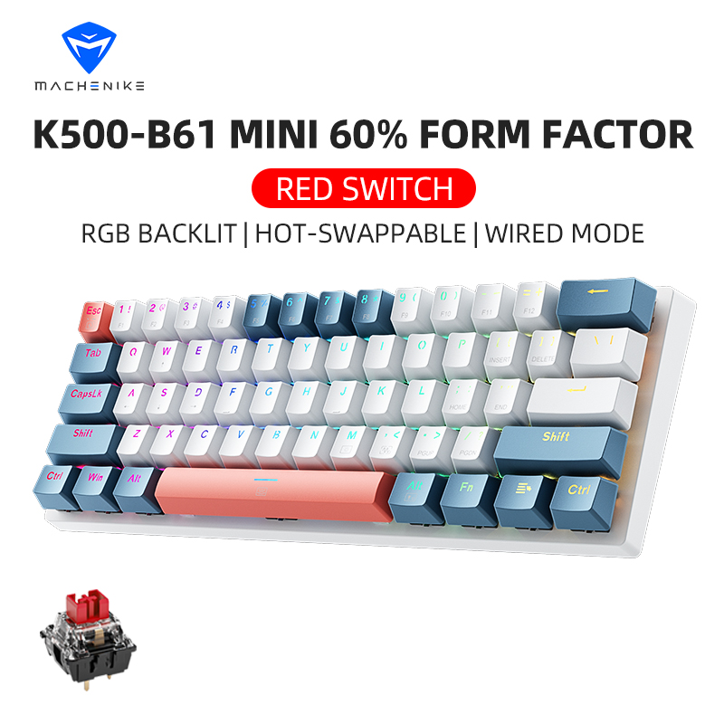 Keyboard Gaming Mac - K500-B61 Machenike ミニメカニカルキーボード 60% フォームファクター 61
