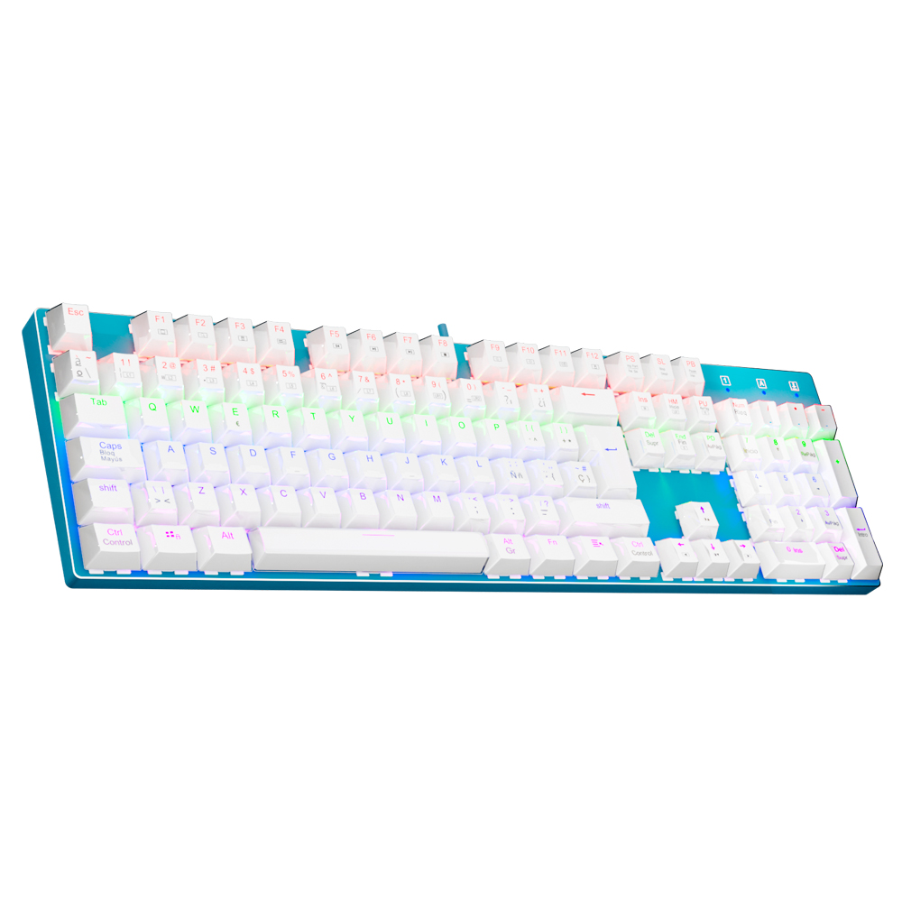 Keyboard Gaming Mac - E-YOOSO Z88 レインボーファルコン USB メカニカルゲーミング有線スペイン語キーボード ブルースイッチ