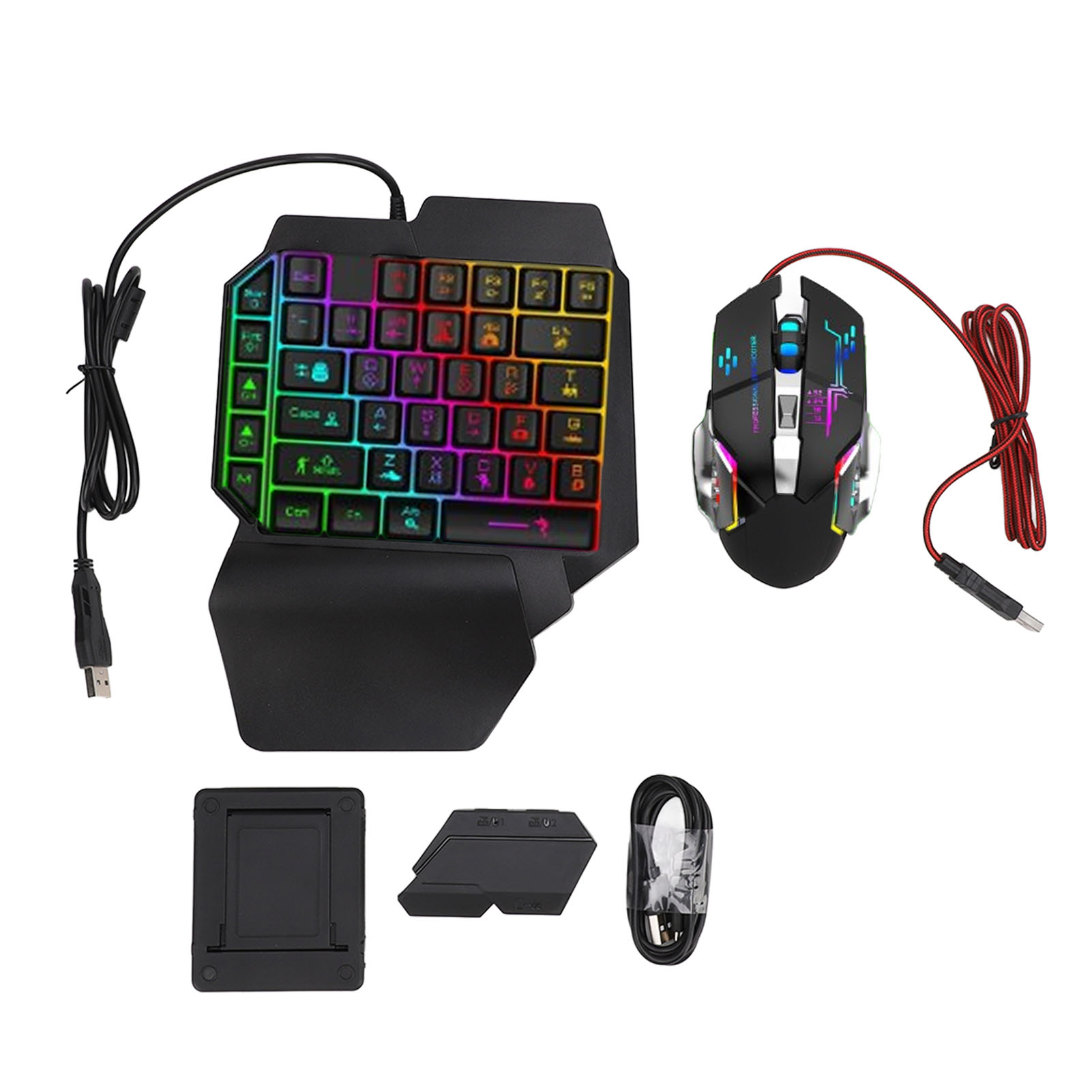 Gaming Keyboard Hand - キーボード マウス コンバーター セット 応答性の高い片手キーボード マウス