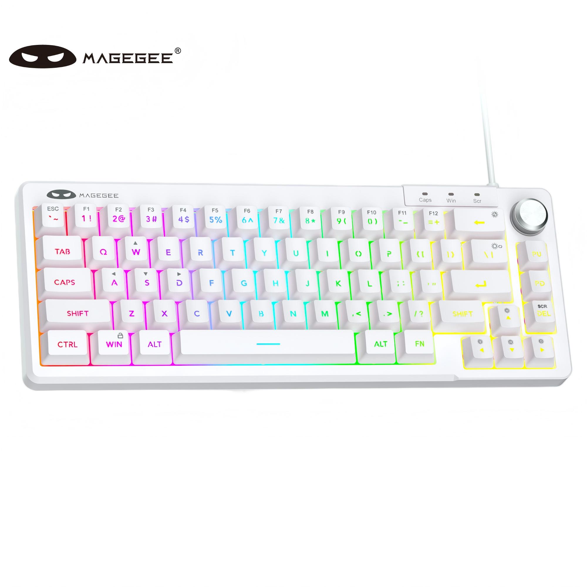 Keyboard Gaming Mac - MageGee TS68 ミニ 60% メンブレンキーボード、RGBバックライト、66キー、OEMプロファイル、人間工学に基づいたデザイン、ゲーム/オフィス用