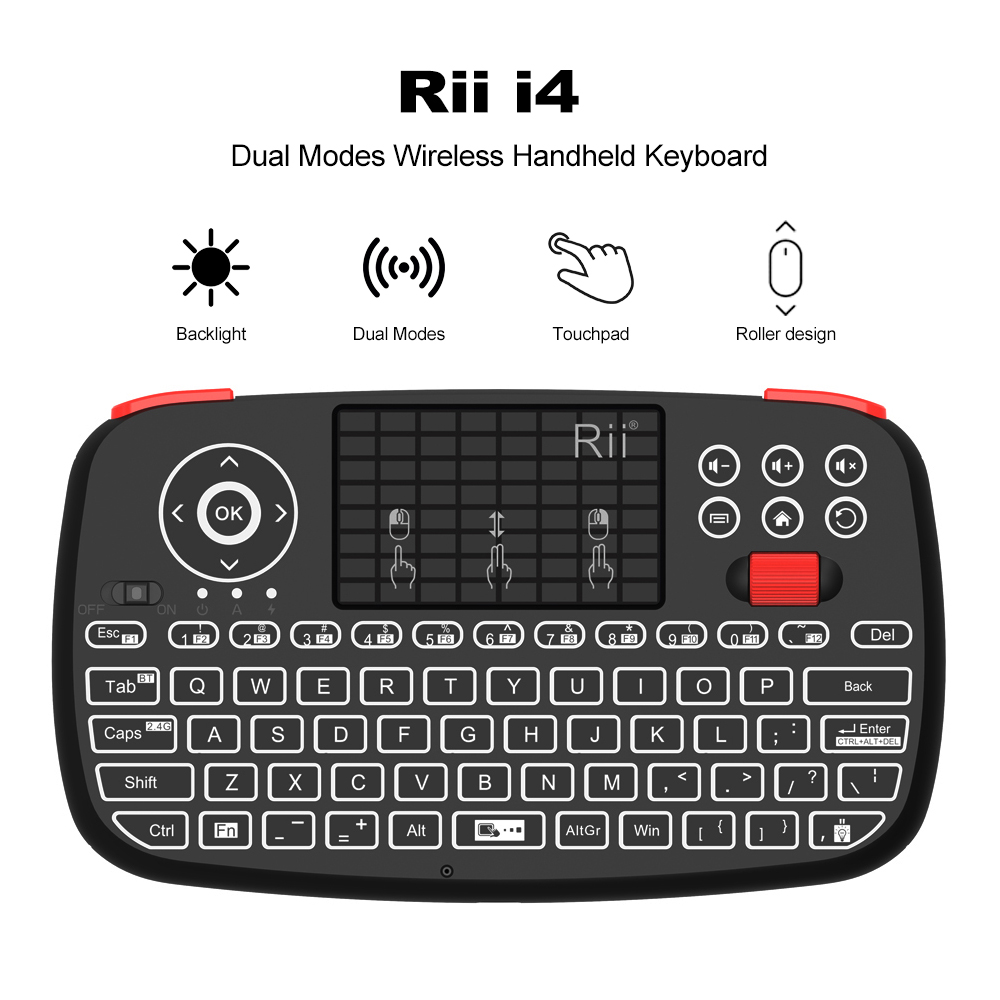 Gaming Keyboard Hand - Rii I4 Mini BT ワイヤレスキーボード タッチパッド付き