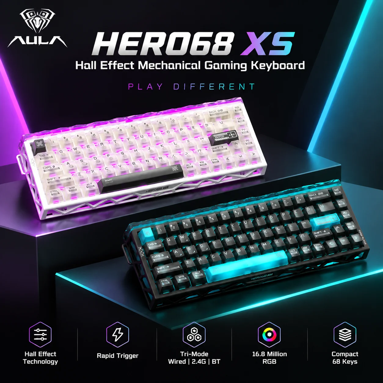 Aula Hero68 XS ホール効果磁気ゲーミングキーボ - Gaming Keyboard Wireless のレビューと価格