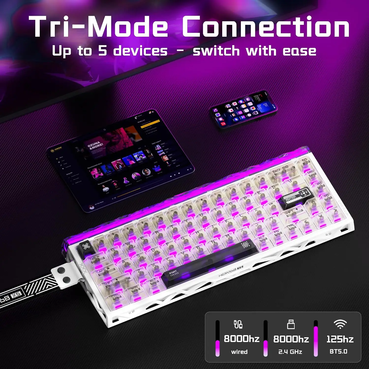 Aula Hero68 XS ホール効果磁気ゲーミングキーボ - Gaming Keyboard Wireless のレビューと価格