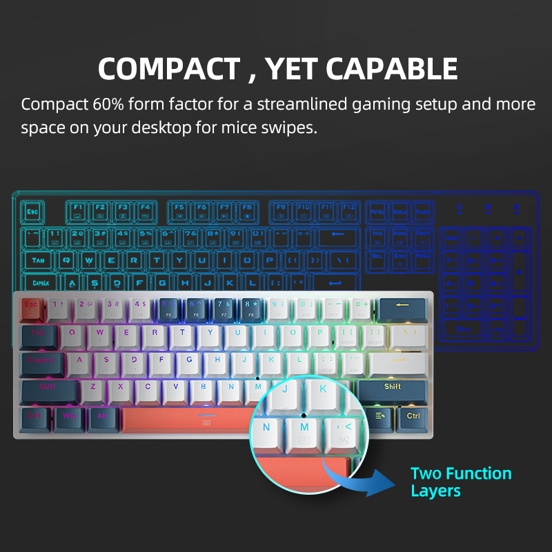 K500-B61 Machenike ミニメカニカルキーボー - Keyboard Gaming Mac のレビューと価格