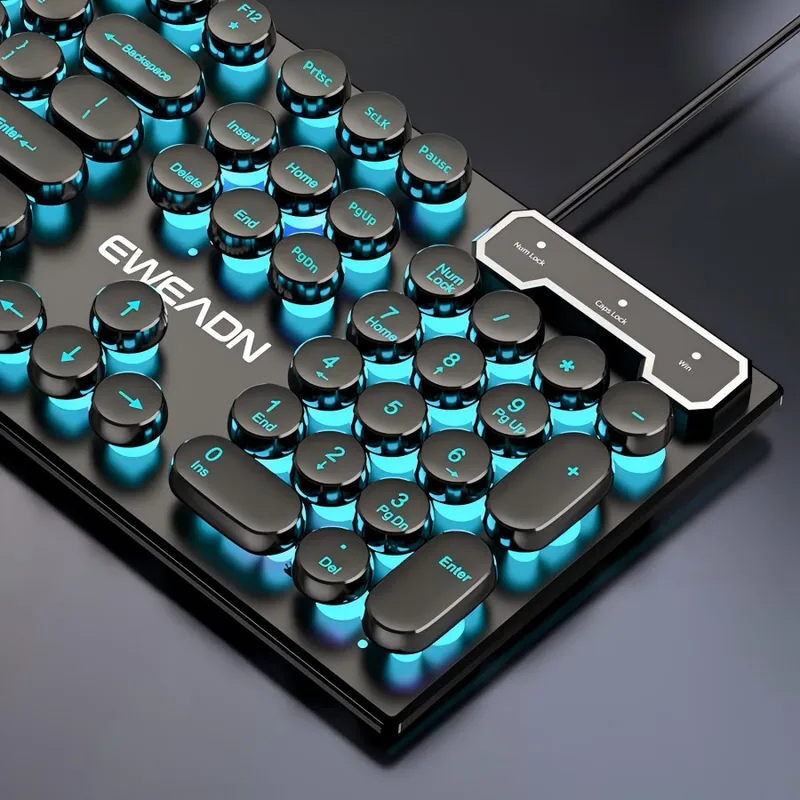 レトロパンクメカニカル風キーボードマウスセット有線ワイヤレス - Gaming Keyboard Wireless のレビューと価格