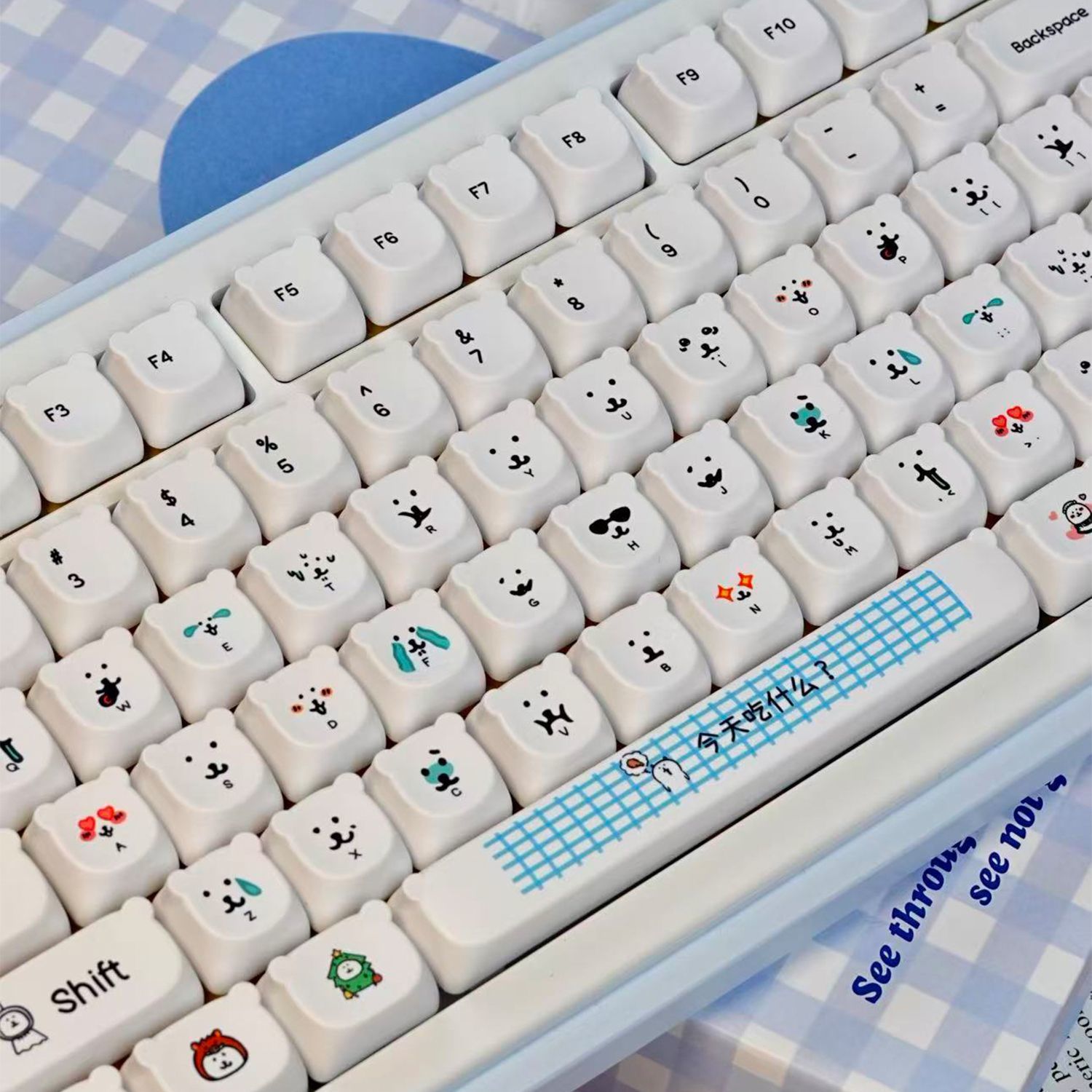 かわいい漫画風ジョークベアPBTキーキャップEAO高さ耐摩耗 - Gaming Keyboard Ergo のレビューと価格