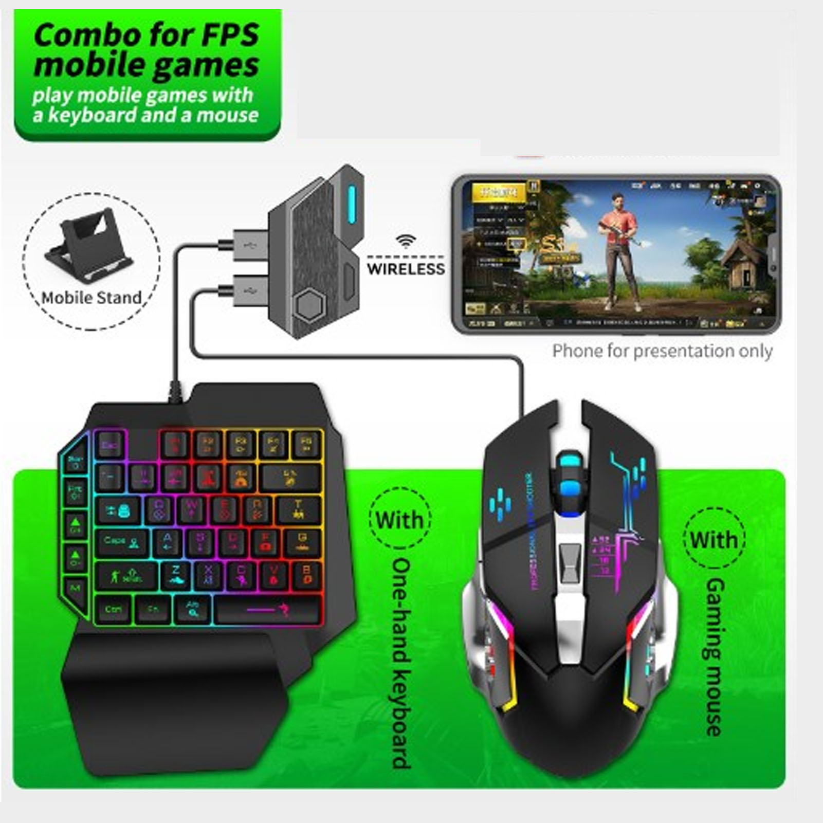 キーボード マウス コンバーター セット 応答性の高い片手キ - Gaming Keyboard Hand のレビューと価格