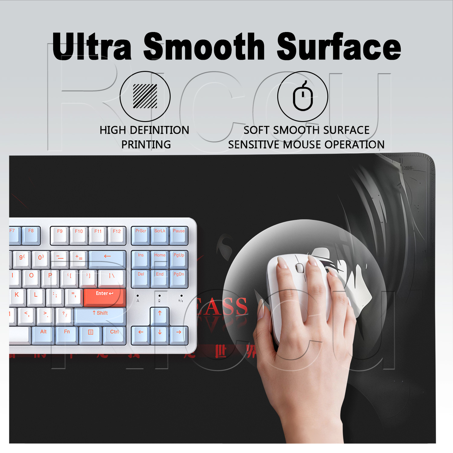 コードギアスデスクマウスパッド XXL HD 印刷ラップトッ - Gaming Keyboard Typewriter のレビューと価格