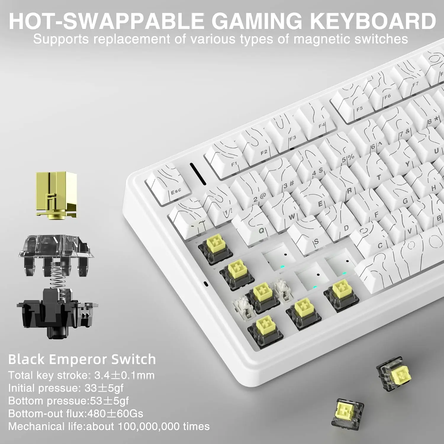 AULA F75 HE マグネット式キーボード 75% ゲー - Gaming Keyboard Wireless のレビューと価格